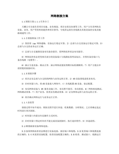 网络割接方案