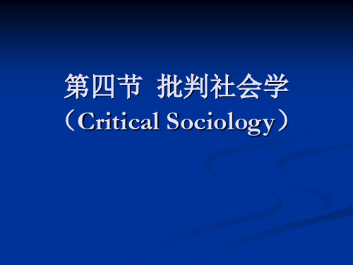 批判社会学(Critical Sociology)