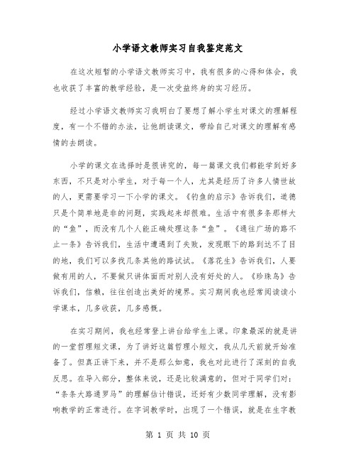 小学语文教师实习自我鉴定范文（五篇）