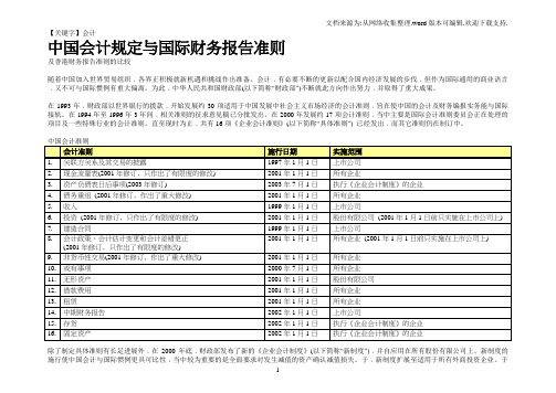 【会计】中国会计规定与国际财务报告准则及香港财务报告准则的比较