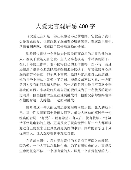 大爱无言观后感400字