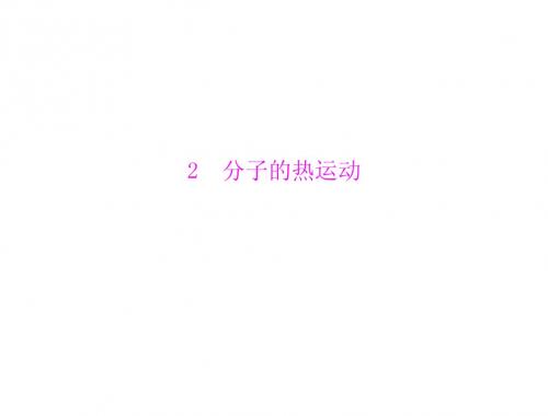 2013物理人教版选修3-3 课件:第七章 2 分子的热运动