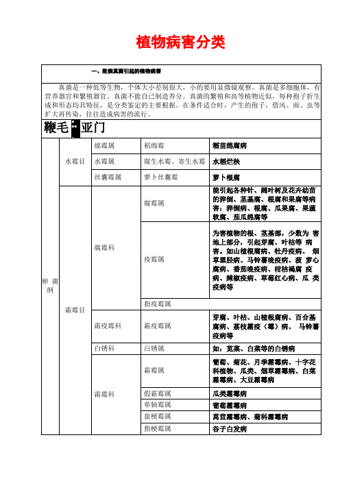 植物病害分类