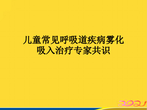 儿童常见呼吸道疾病雾化吸入治疗专家共识(标准版)ppt资料