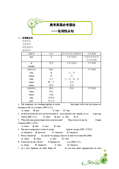 名词性从句 文档