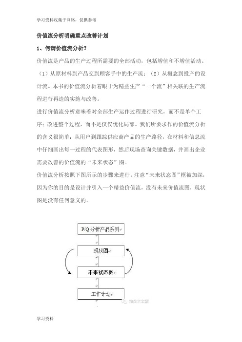 价值流分析明确重点改善计划