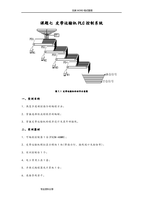 皮带运输机PLC控制系统设计