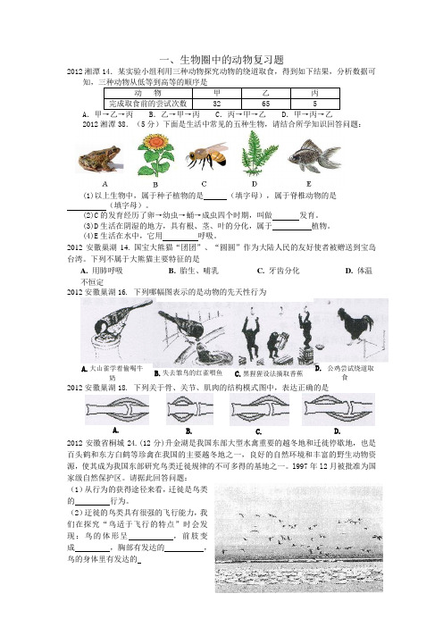 第二章生物圈中的动物