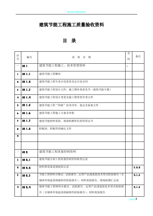 建筑节能工程质量验收表格