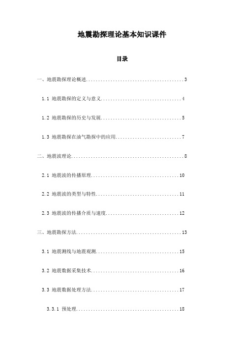 地震勘探理论基本知识课件