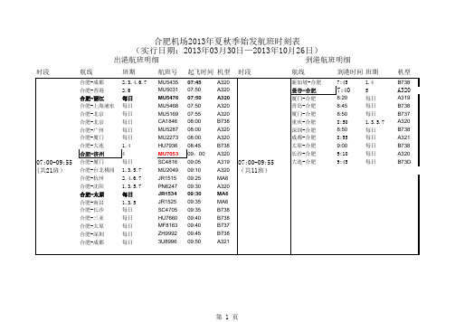 航班时刻表