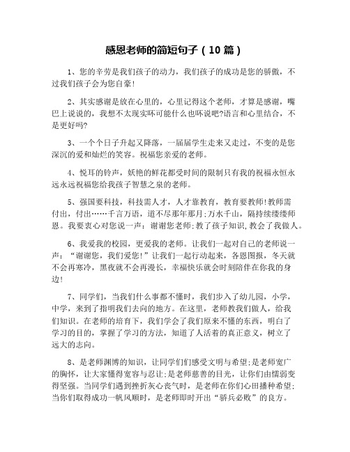 感恩老师的简短句子(10篇)