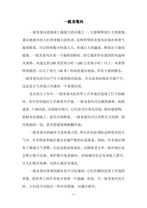 一级龙卷风