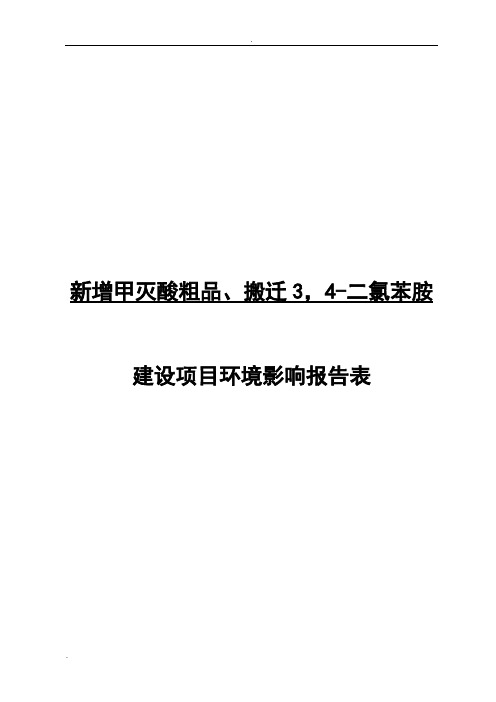 新增甲灭酸粗品、搬迁3,4-二氯苯胺建设项目环境影响报告表