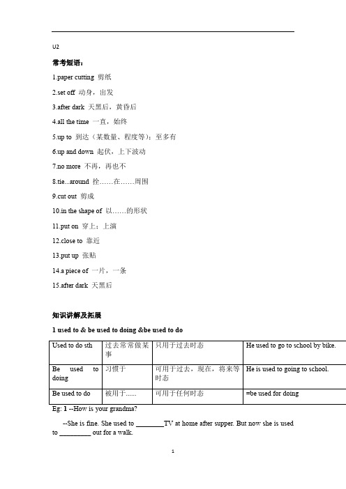 初中英语 牛津上海版九年级上Unit2知识点及语法点