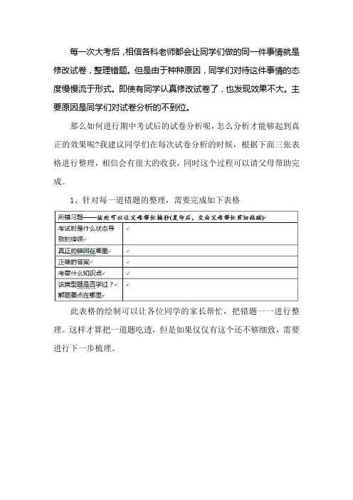 高三考试后如何做好试卷分析