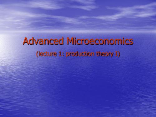 《高级微观经济学Advanced Microeconomics》课件PPT-l