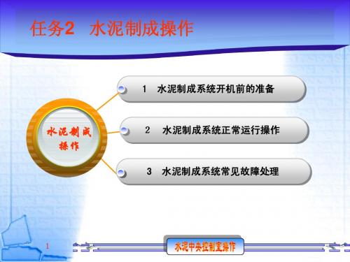 水泥中央控制室操作_水泥制成操作