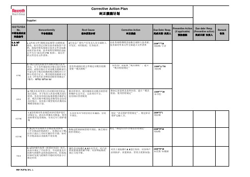 纠正措施计划