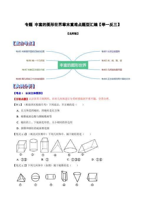 专题  丰富的图形世界章末重难点题型(举一反三)(北师大版)(原卷版)