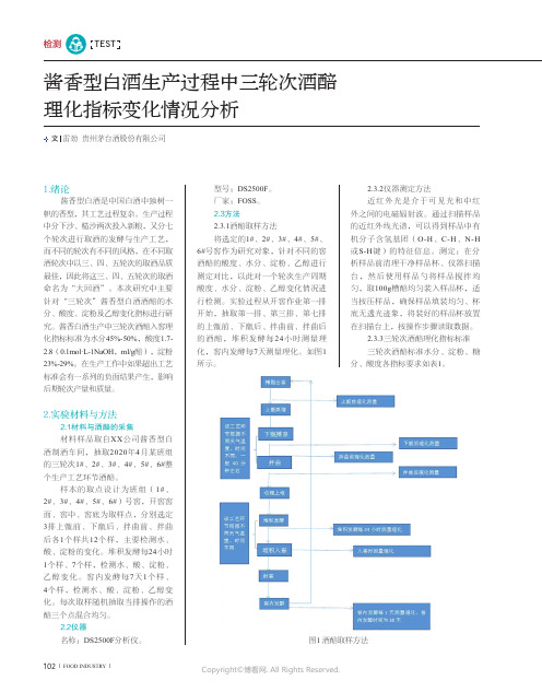 酱香型白酒生产过程中三轮次酒醅理化指标变化情况分析