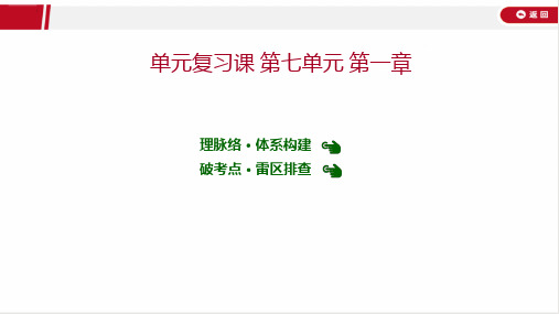 最新人教版八年级下册生物单元复习课 第七单元 第一章