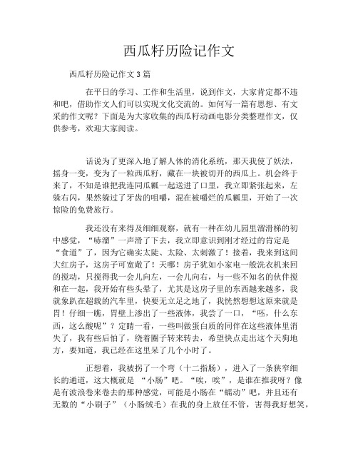 西瓜籽历险记作文