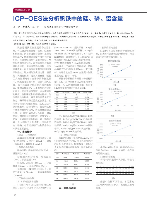 icp-oes法分析钒铁中的硅、磷、铝含量