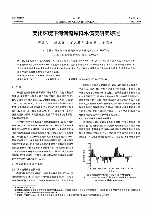 变化环境下海河流域降水演变研究综述