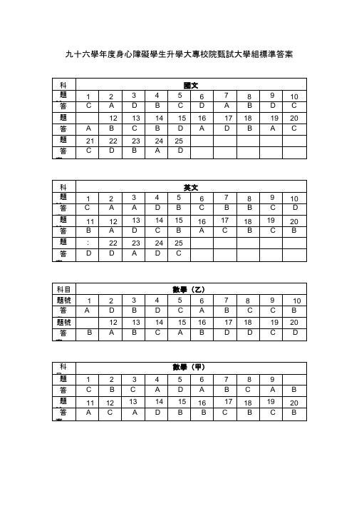 各科标准答案.doc