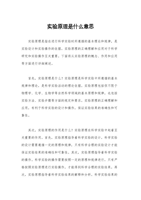 实验原理是什么意思