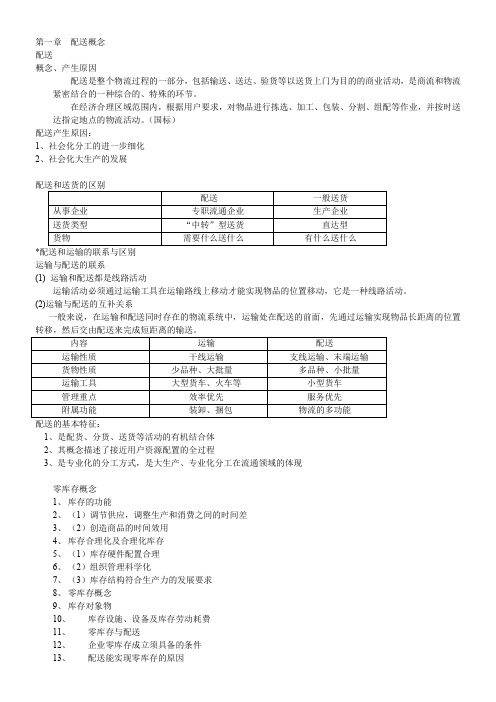 物流配送复习资料