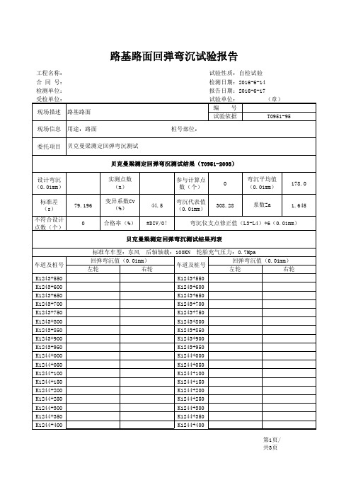 弯沉随机表格