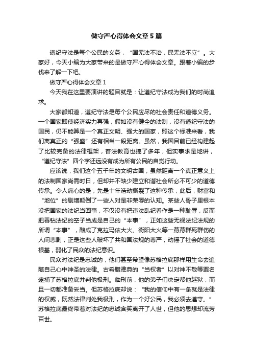 做守严心得体会文章5篇