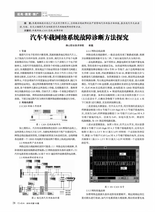 汽车车载网络系统故障诊断方法探究