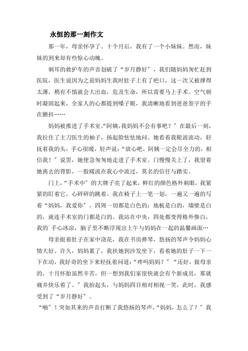 永恒的那一刻作文精选