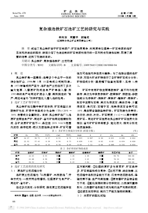 复杂难选铁矿石选矿工艺的研究与实践