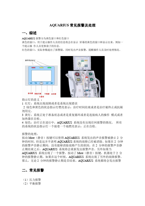 AQUARIUS常见报警及处理