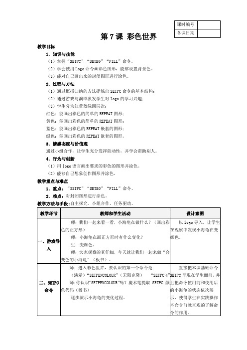 2015苏科版五年级信息技术彩色世界