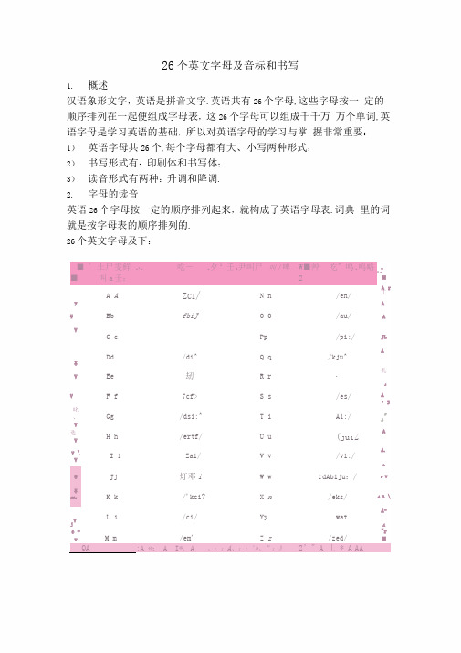 26个字母及发音汇总