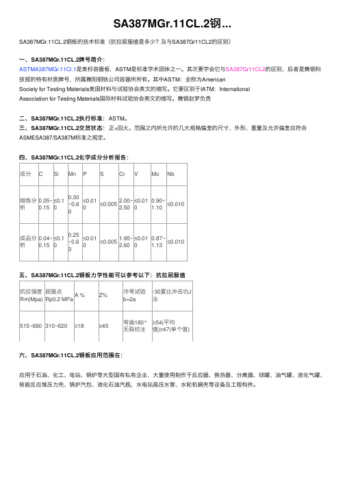 SA387MGr.11CL.2钢...