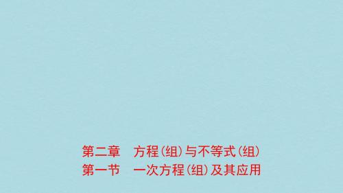 中考数学总复习第二章方程组与不等式组第一节一次方程组及其应用课件