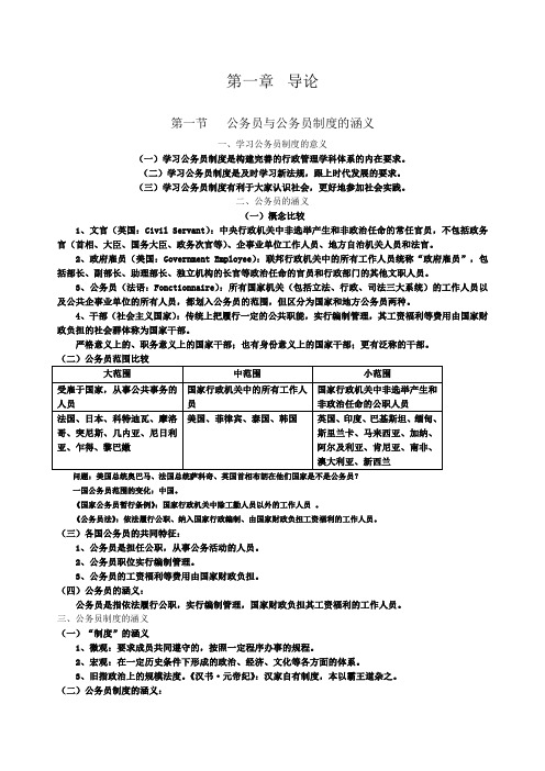 公务员制度整理