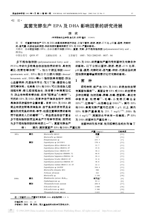 真菌发酵生产EPA及DHA影响因素的研究进展