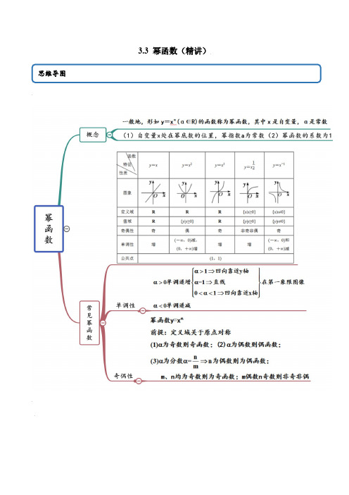 3-3 幂函数(精讲)(解析版)