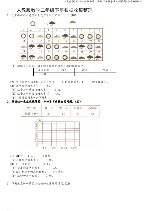 (完整版)2018人教版小学二年级下册数学单元测试题-全套WORD版