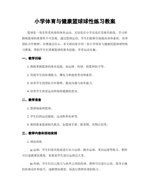 小学体育与健康篮球球性练习教案