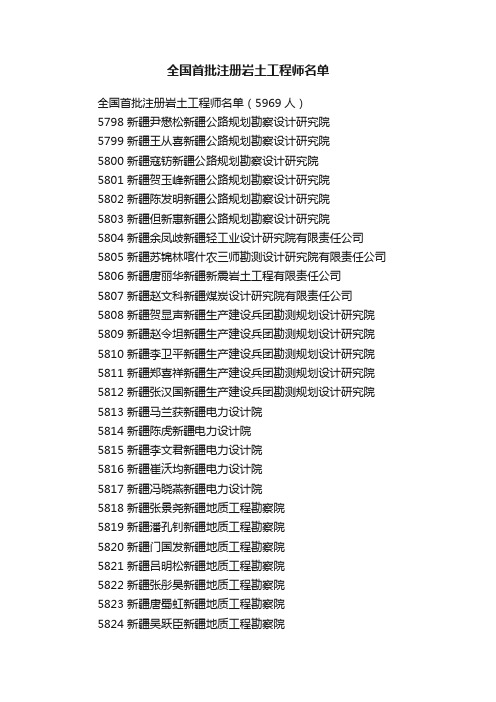 全国首批注册岩土工程师名单