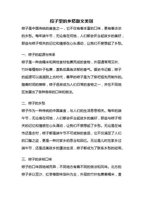 粽子里的乡愁散文类别