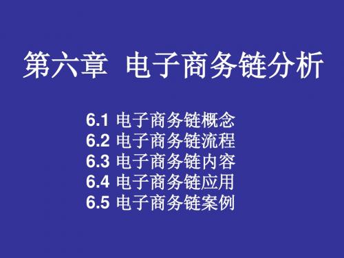 《电子商务》教学课件-第六章-EC链分析2010—02—20